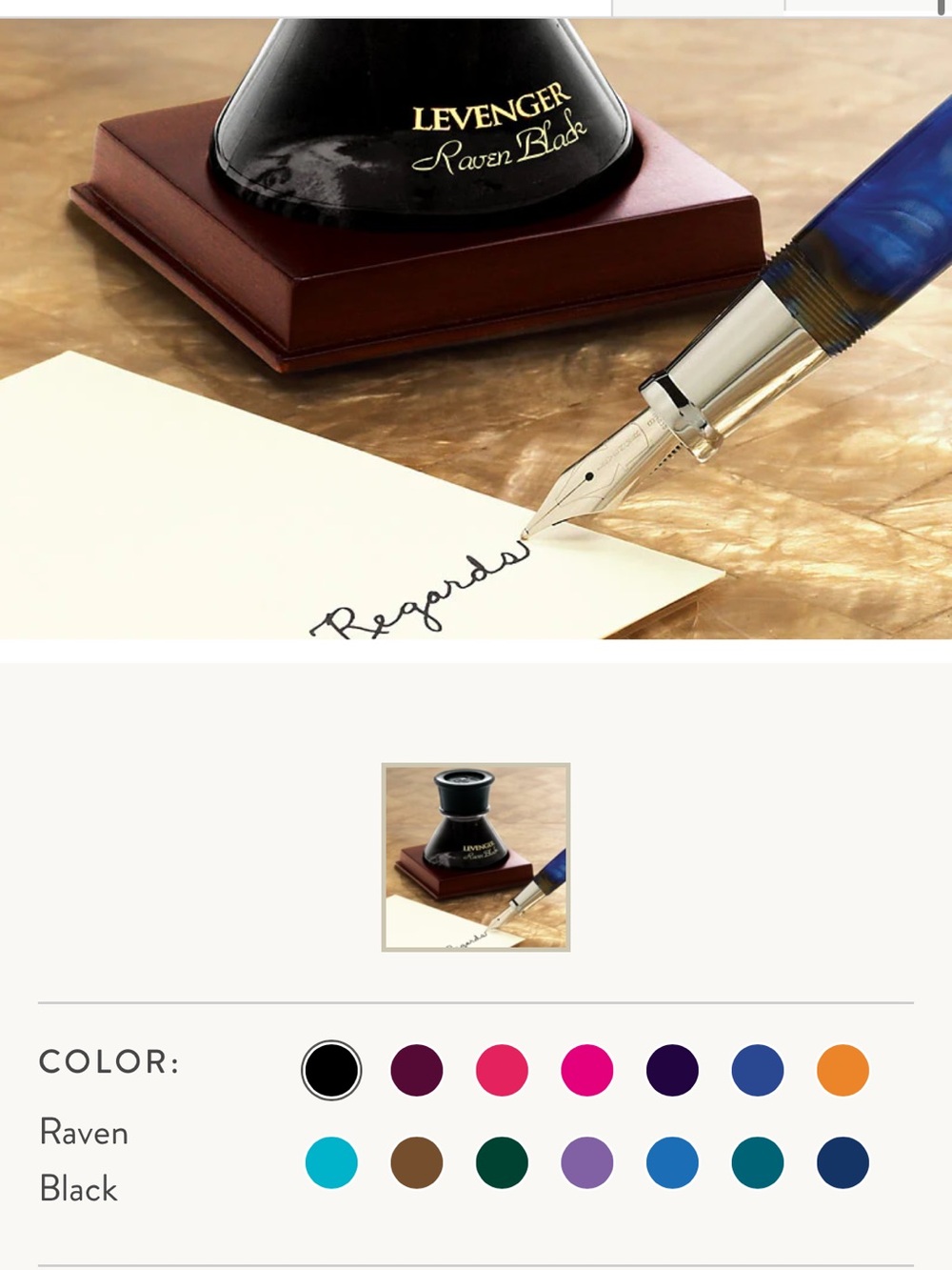 Levenger Ink Set — Cardinal Red, Cocoa Brown, Amethyst Purple